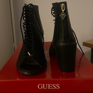 Guess open toe booties
